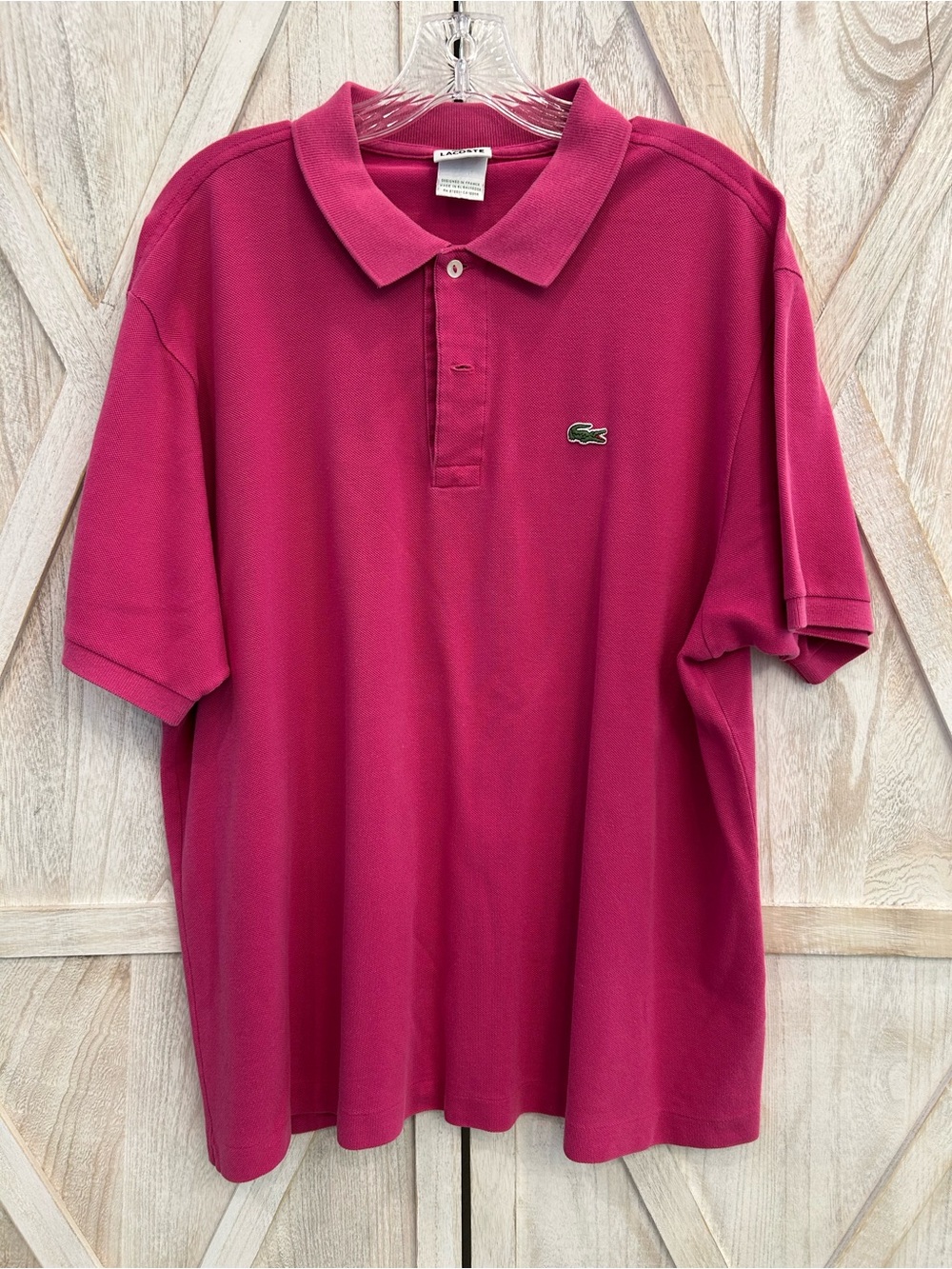 Vintage Y2K Lacoste Devanlay 5191L Raspberry Pink Polo Size 7 XXL Rare